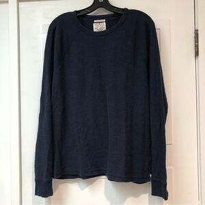 Lucky Brand Men's medium Blue Lived In Thermal Cotton Pullover Casual XL